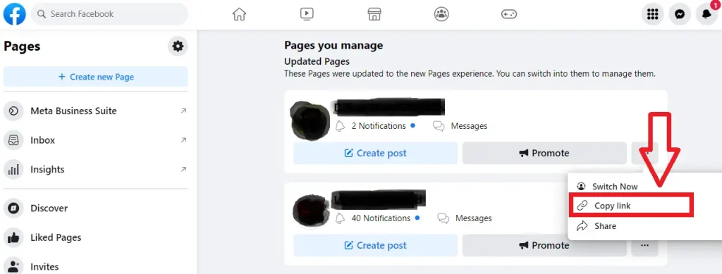 How To Copy Facebook Page Link On a PC.