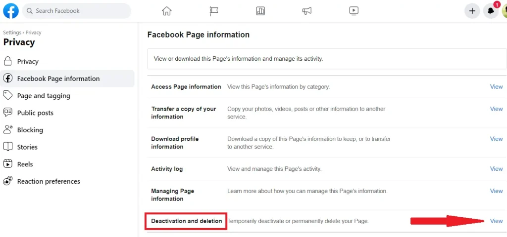 How to delete a Facebook page on a Desktop
